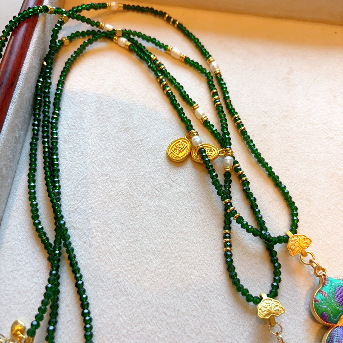 Handmade Song Brocade Gourd Necklace | New Chinese Style Cultural Heritage Accessory