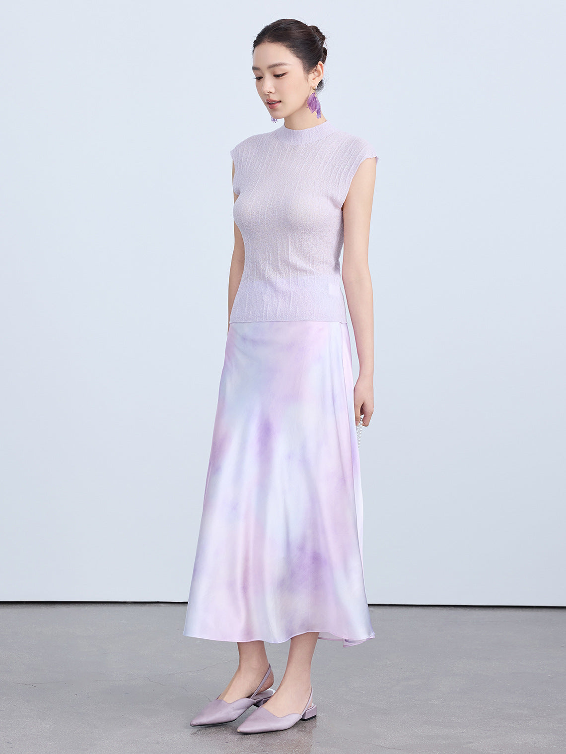 Chic High-End Silk Gradient Half Skirt for Women