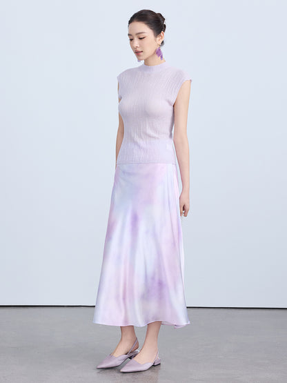 Chic High-End Silk Gradient Half Skirt for Women