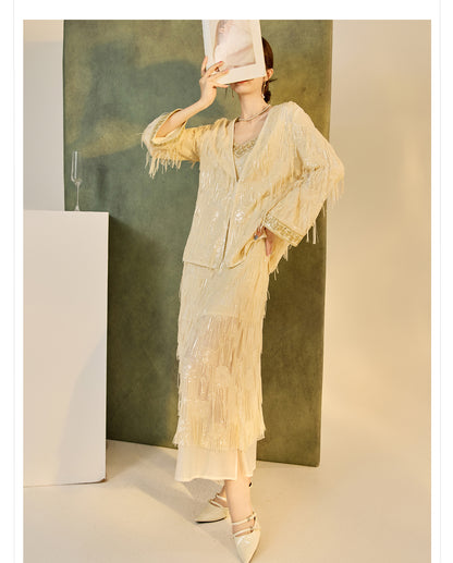 Autumn High-End Embroidered Tassel Cardigan | New Chinese Style Top