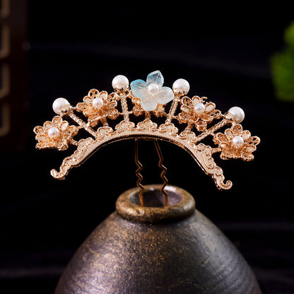 Elegant Ancient Costume Perm Flower Hairpin Hanfu Tang Style Hair Accessory