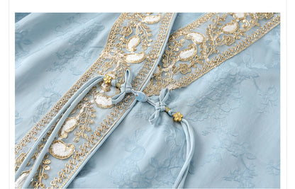 High-End National Style Beaded Jacket | Elegant Light Luxury Jacquard Top