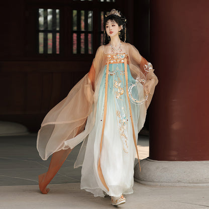 Oriental Ancient Hanfu — Chest-High Ru Skirt & Heavy Embroidery Outfit