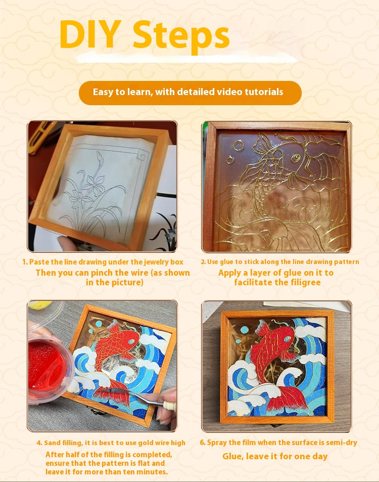 Handmade Cloisonné Enamel Jewelry Box DIY Kit — Chinese Style Craft Gift Set