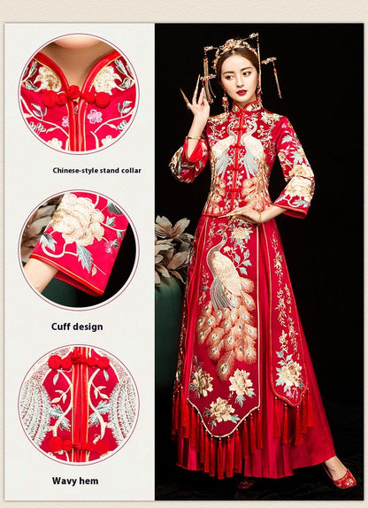 Chinese Wedding Xiuhe Dress Bride & Groom Plus Size Set