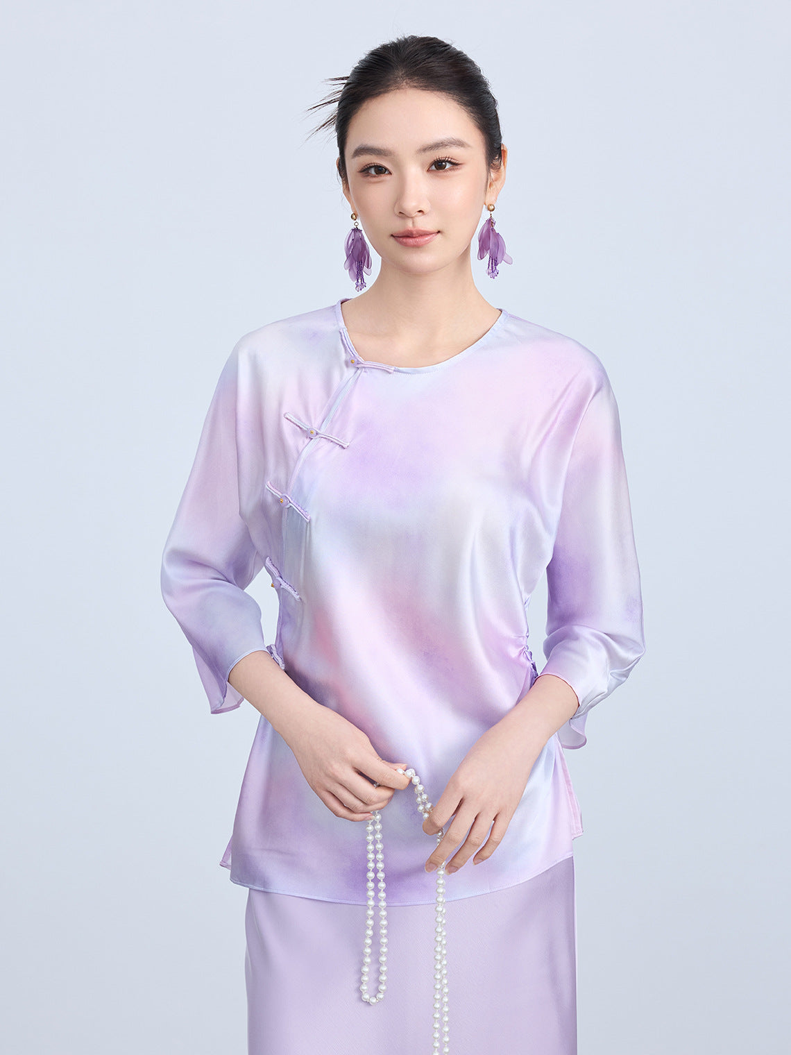 Elegant Waist-Cinching Chinese Style Summer Top