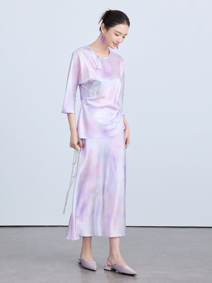 Elegant Waist-Cinching Chinese Style Summer Top