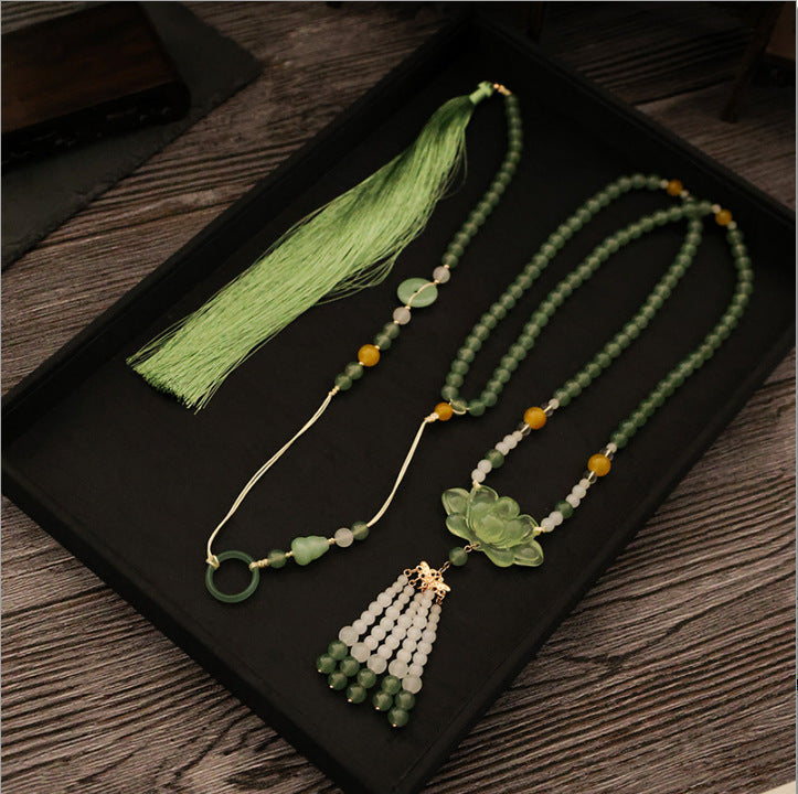 Ancient Costume Hanfu Necklace | Elegant Horse Face Skirt Fresh Jewelry Accessory