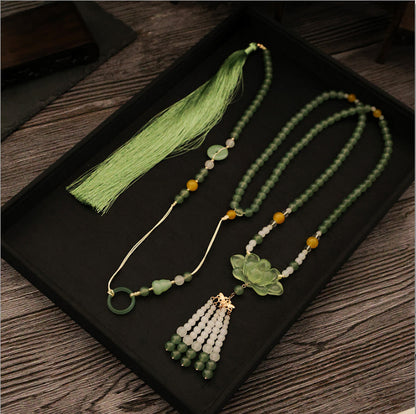 Ancient Costume Hanfu Necklace | Elegant Horse Face Skirt Fresh Jewelry Accessory