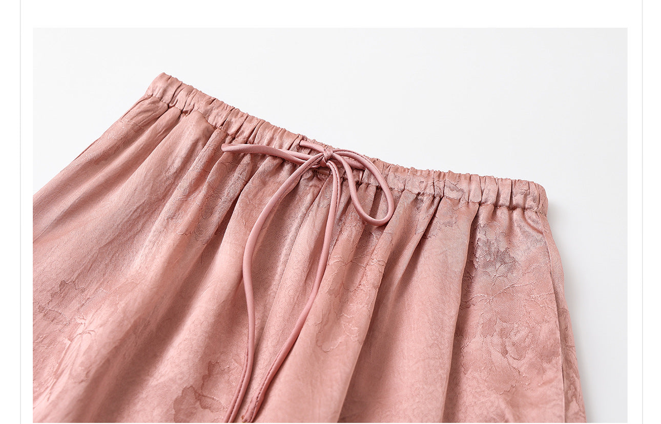 2026 New Chinese Style Elegant Acetate Wide-Leg Pants for Women