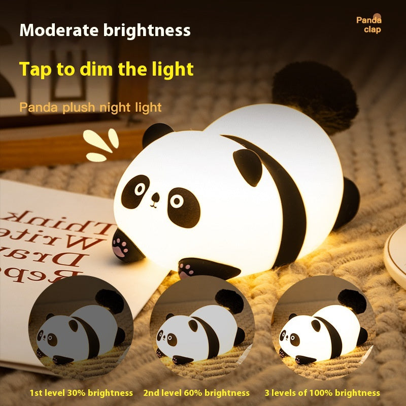 Furry Fun Panda Lamp USB Night Light Cute Bedside Gift Lamp