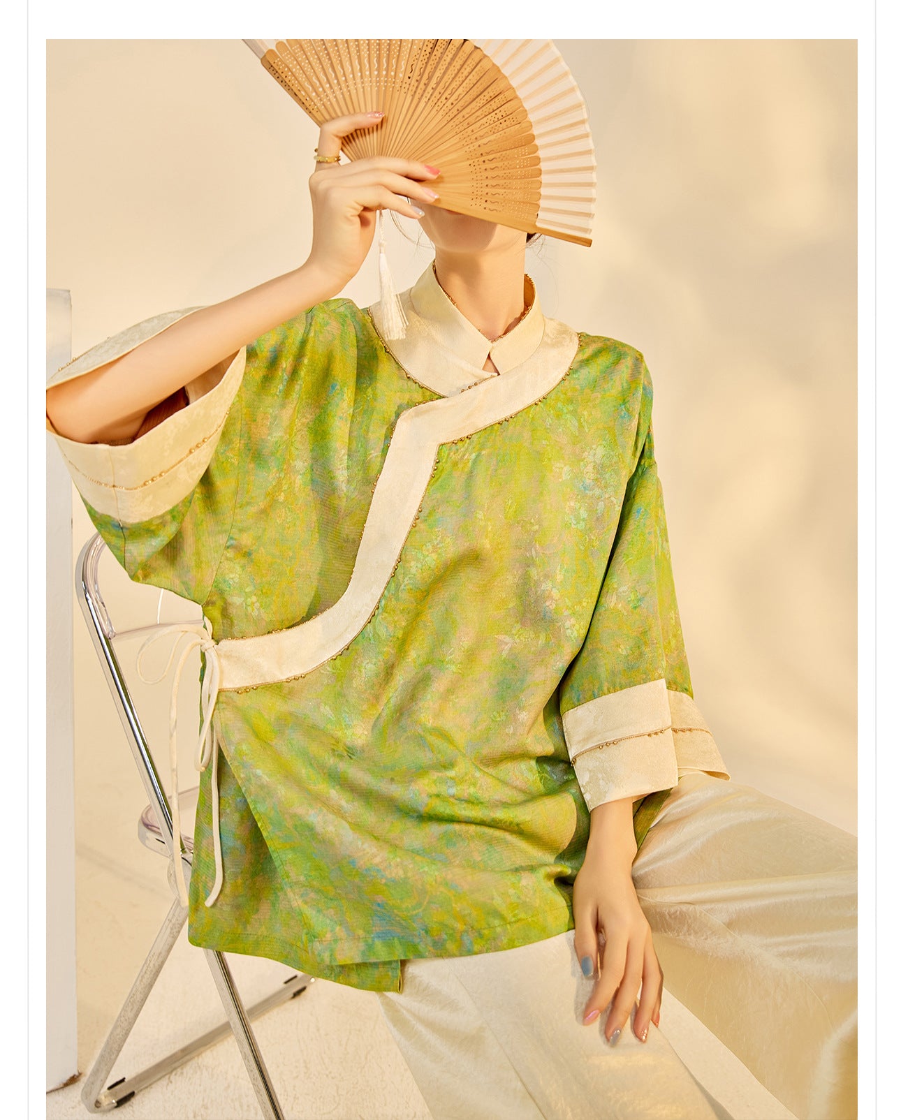 Early Autumn New Chinese Style Silk Lace-Up Short Coat | Retro Thin Top for Women