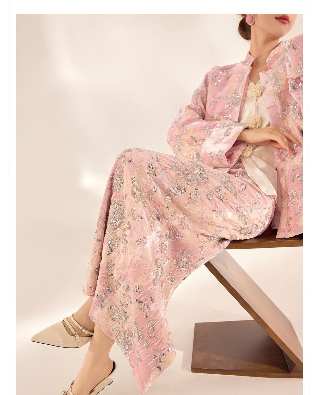 2026 Spring New Chinese Beaded Rayon Elegant Youthful Jacket