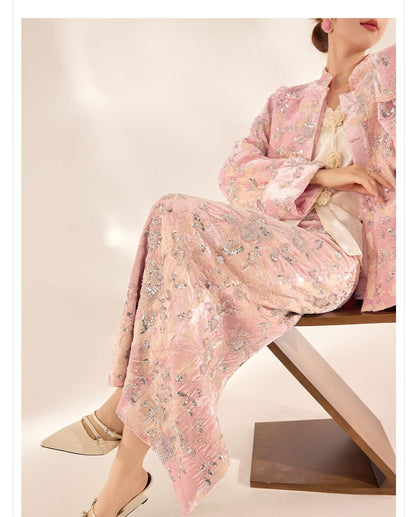 2026 Spring New Chinese Beaded Rayon Elegant Youthful Jacket