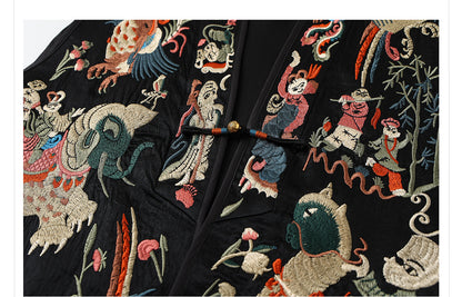 2026 New Chinese Style Silk Embroidered Mesh Patchwork Vintage Vest