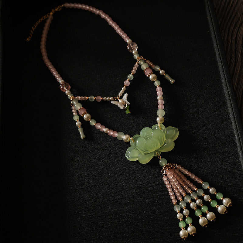 Ancient Costume Hanfu Necklace | Elegant Horse Face Skirt Fresh Jewelry Accessory