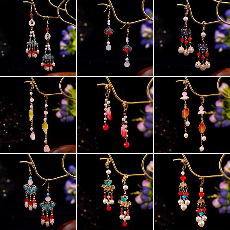 Burnt Blue Earrings | Ancient Style Tang Ming Dynasty Retro Hanfu Accessory