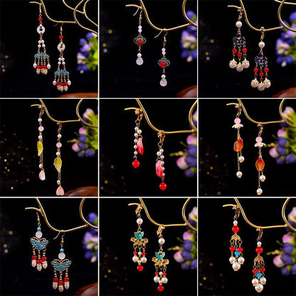 Burnt Blue Earrings | Ancient Style Tang Ming Dynasty Retro Hanfu Accessory