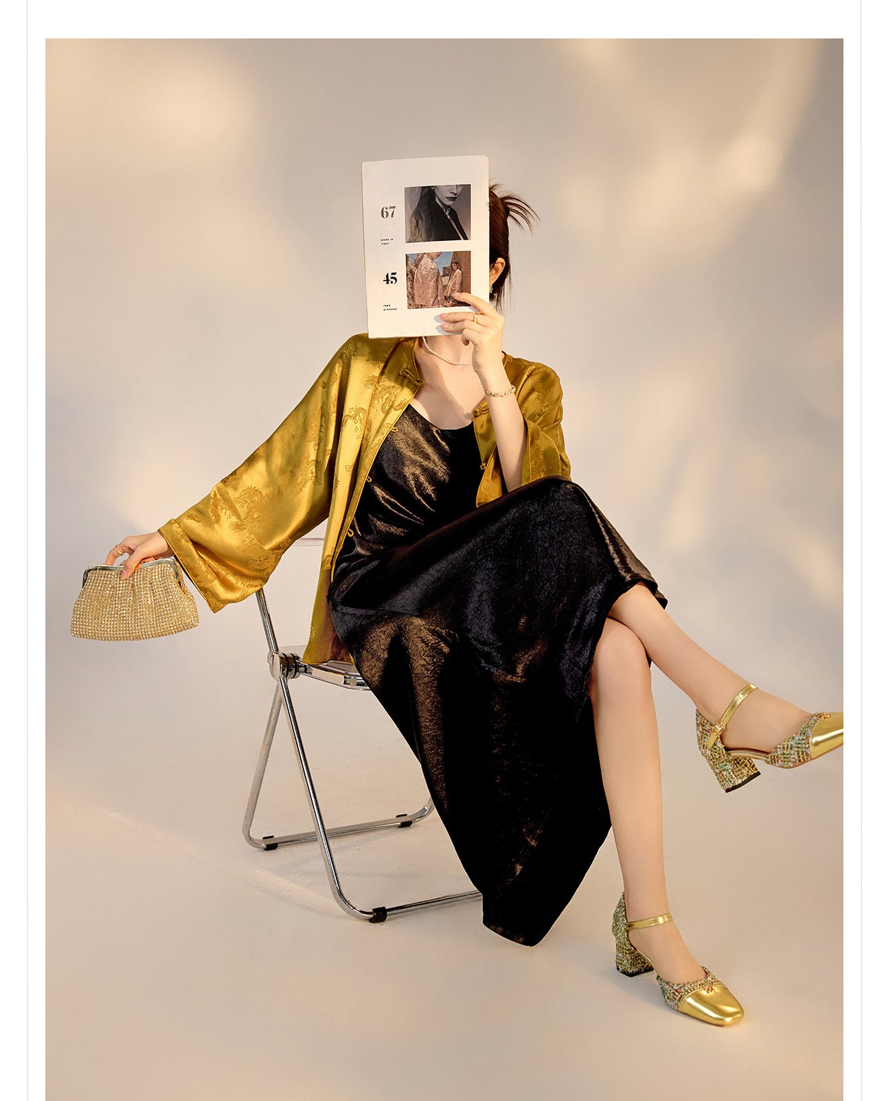 New Chinese Old Money Style Dragon Embroidered Acetate Luxury Coat