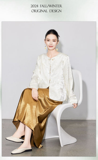 Elegant Satin Midi Mermaid Skirt, Slimming Design