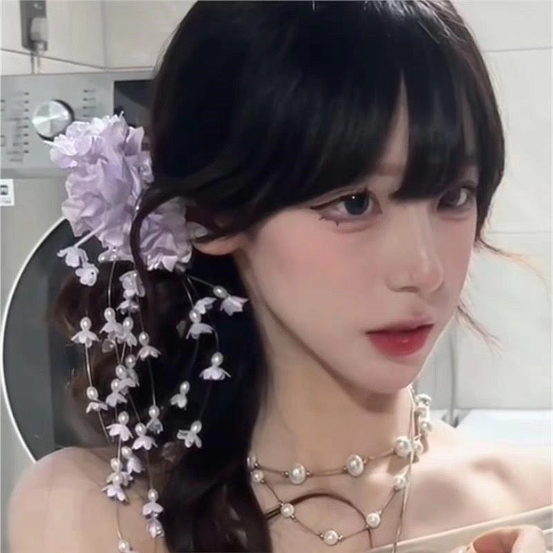 Lily of the Valley Tassel Hair Clip Chinese Bridal Vintage Hairpiece