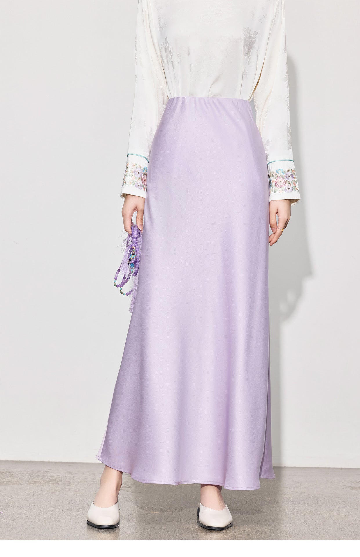 Elegant Smooth Satin Mermaid Long Skirt