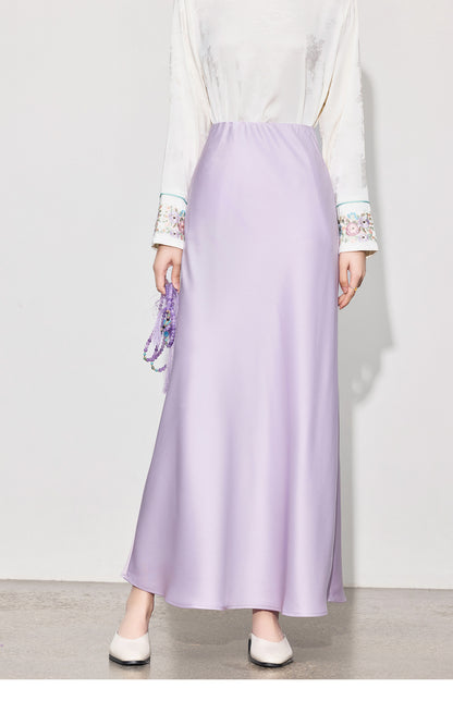 Elegant Smooth Satin Mermaid Long Skirt