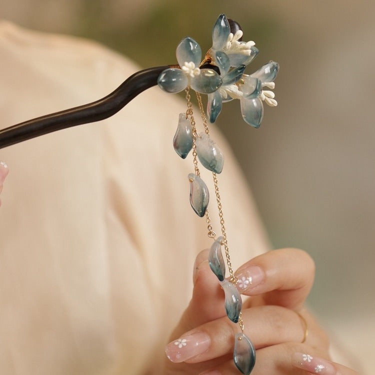 National Style Cheongsam Hairpin Women Hanfu Wooden Tassel Hair Accessory