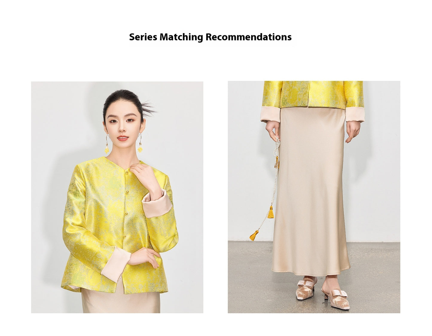 High-End Stylish Jacquard Tang Suit Inspired Top