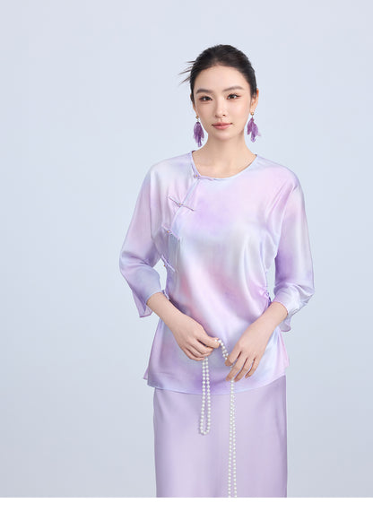 Elegant Waist-Cinching Chinese Style Summer Top