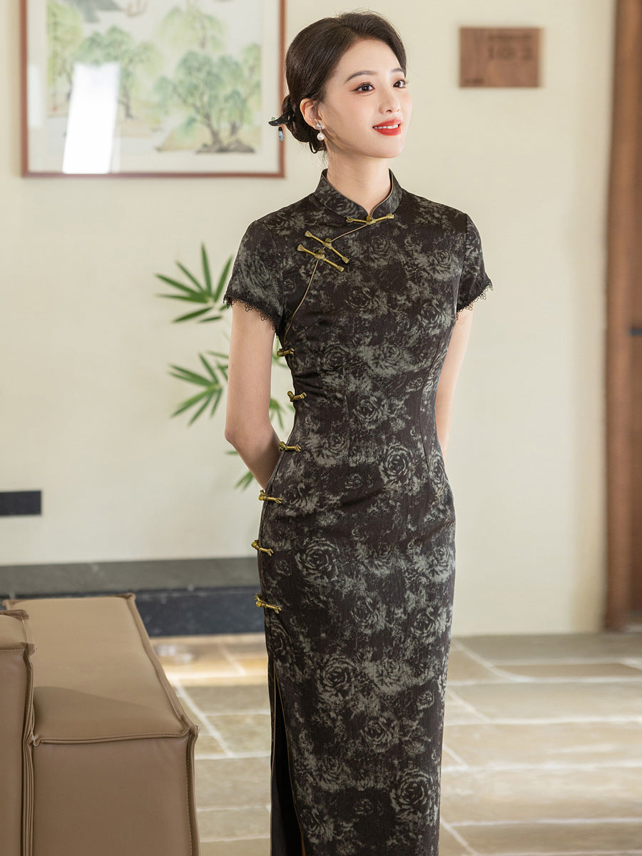 Exquisite Waist-Cinching Qipao – Elegant Everyday Wear Dress
