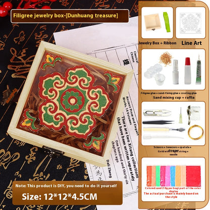 Handmade Cloisonné Enamel Jewelry Box DIY Kit — Chinese Style Craft Gift Set