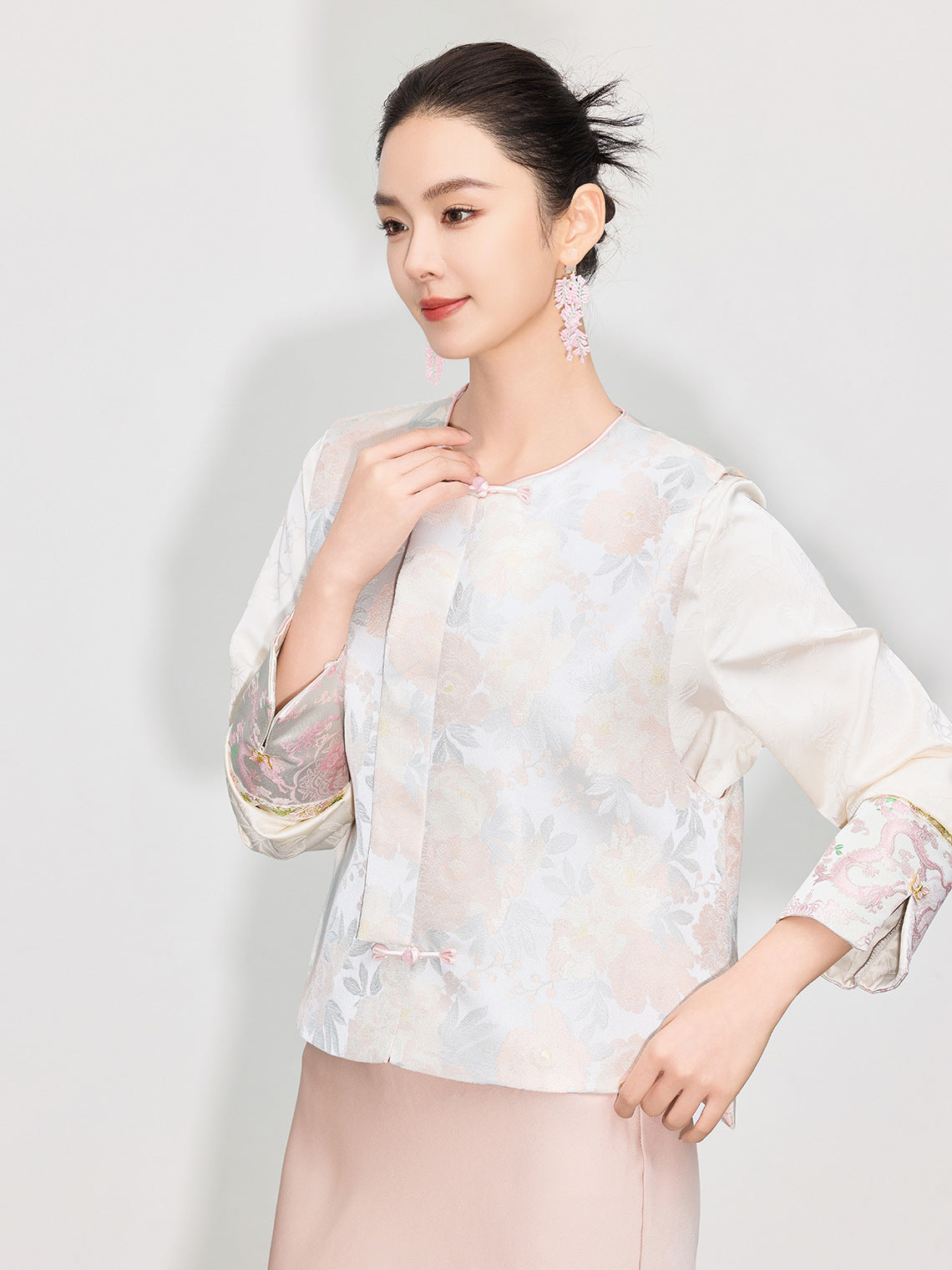 Light National Style Jacquard Vest Chinese Style