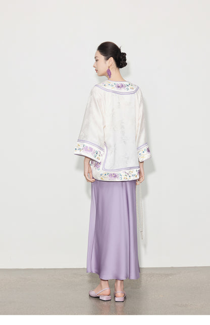 Chinese Style Jacquard Embroidery Coat for Women