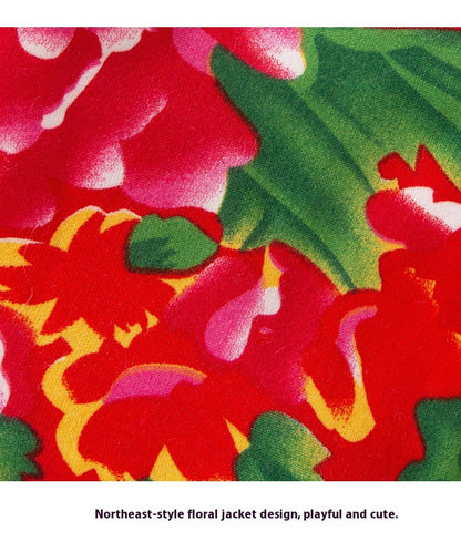 Floral Two-Leg Warm Pet Coat Small Dog Cat Autumn Winter Jacket