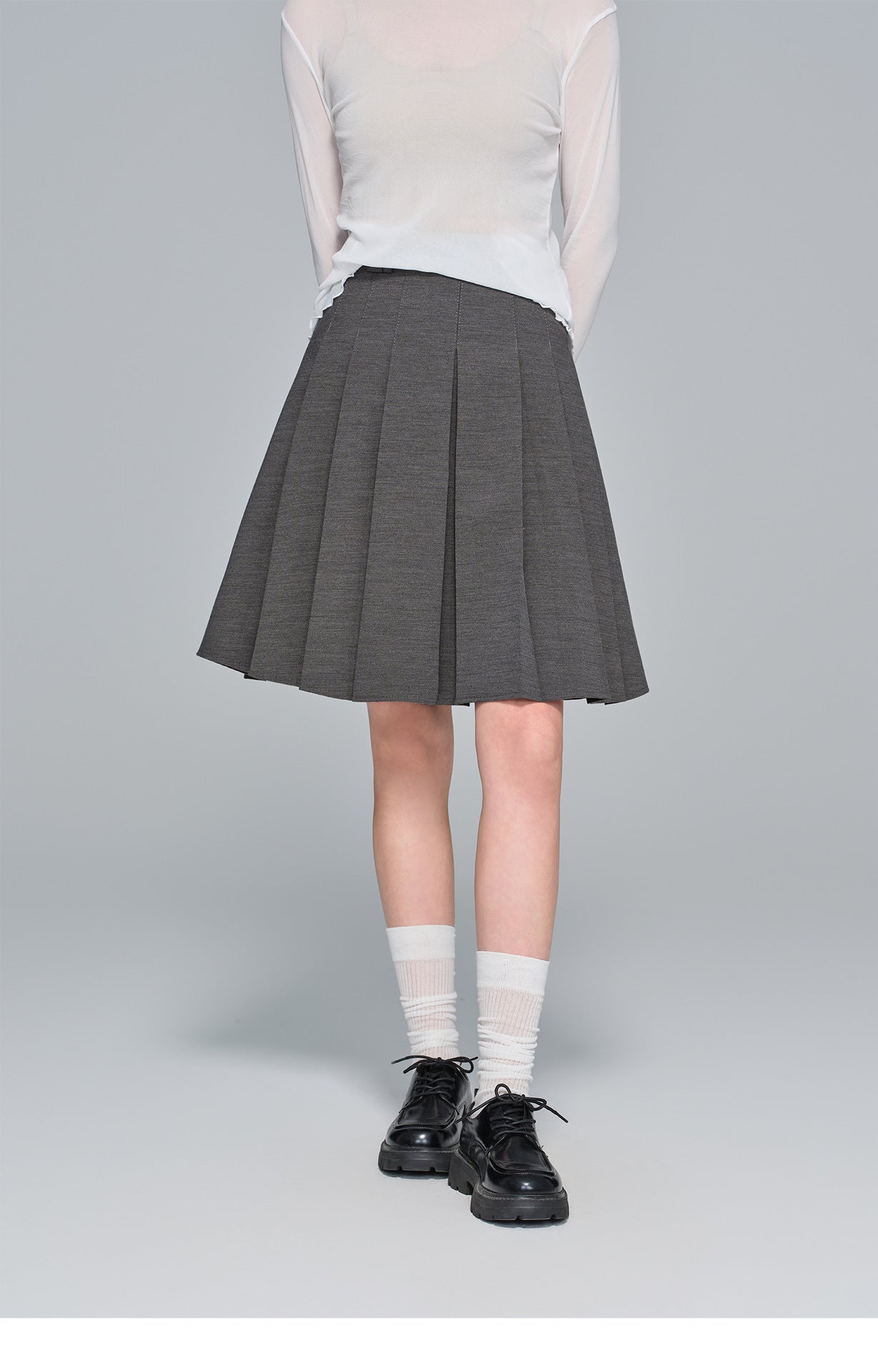 Elegant Versatile Pleated Skirt, High-Waist Design