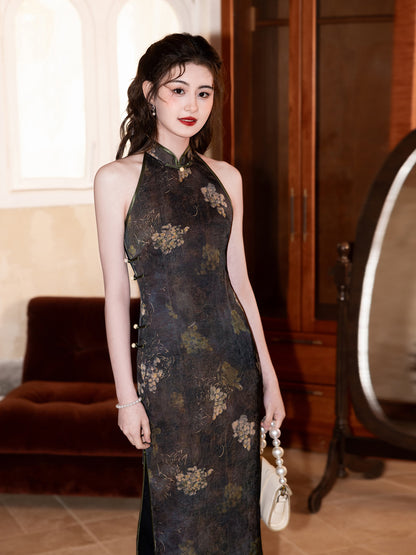 Elegant Slim Fit Cheongsam – 2025 Black Retro Qipao