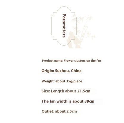 Summer Chinese Folding Fan — Ancient Style Cotton Linen Fan with Tassels