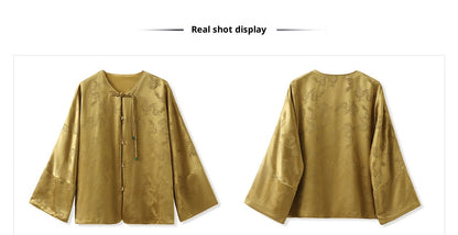 New Chinese Old Money Style Dragon Embroidered Acetate Luxury Coat