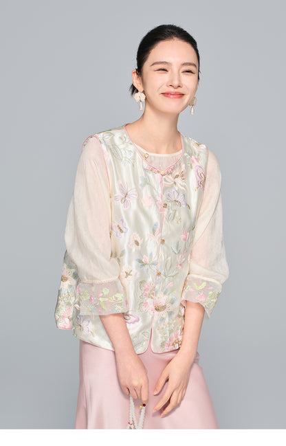 Stylish Embroidered Outerwear Vest