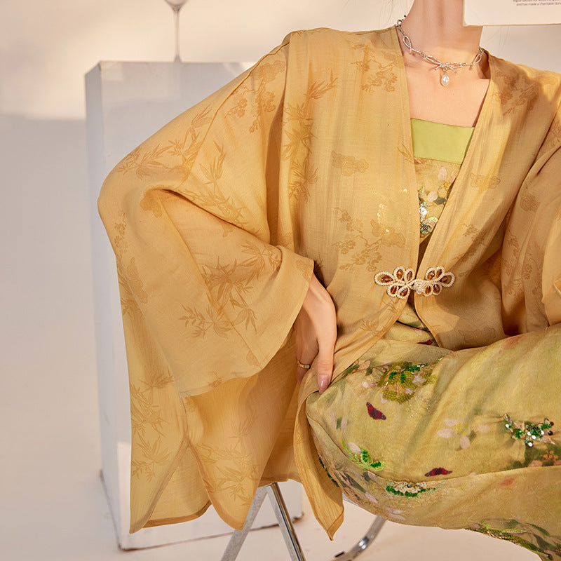 Elegant New Chinese Style High-End Women's Long Sleeve Loose Coat