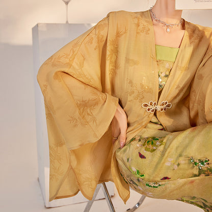 Elegant New Chinese Style High-End Women's Long Sleeve Loose Coat