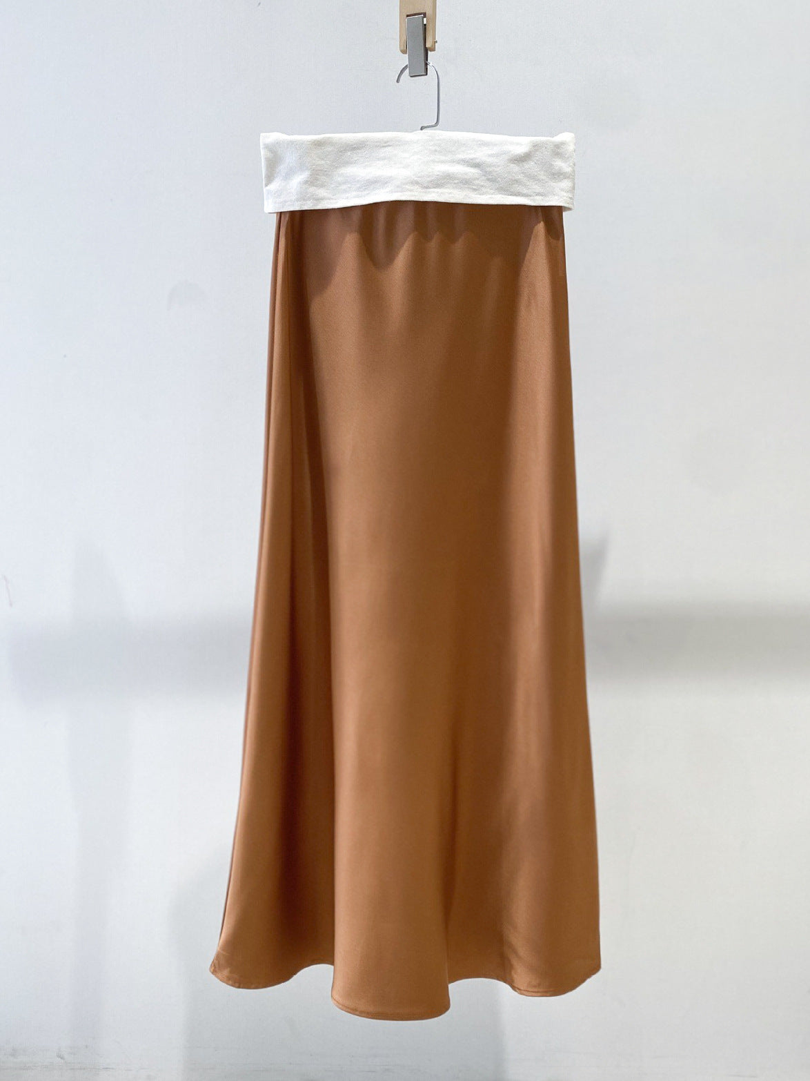 High-Waist Glossy Asymmetrical Mermaid Half Skirt