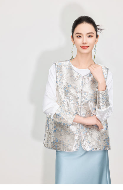 High-End Chinese Fashion Jacquard Vest Top