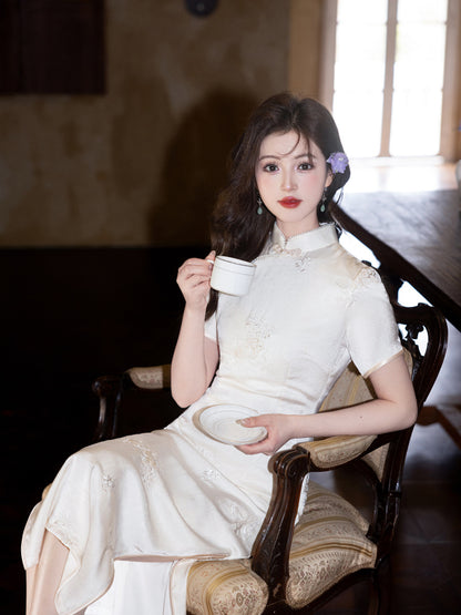 Artistic Camellia Cheongsam – Retro Youth Fresh Dress