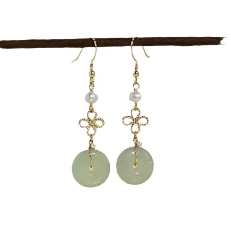 Peace Buckle Tassel Earrings | 2025 New Chinese Style Silver Plated Jewelry