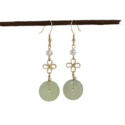 Peace Buckle Tassel Earrings | 2025 New Chinese Style Silver Plated Jewelry