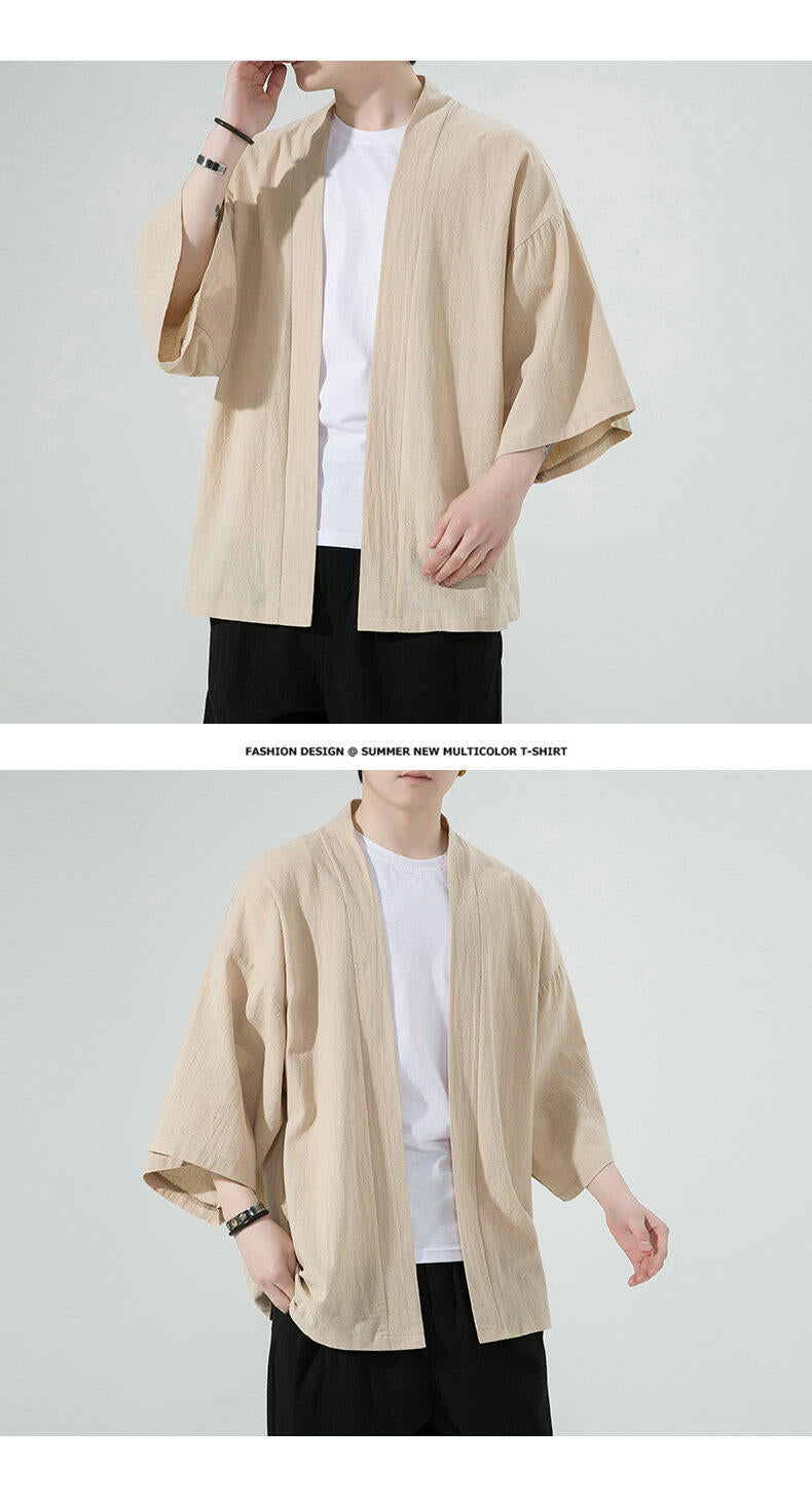 Mens Summer Chinese Style Thin Cotton Linen Sun Protection Retro Jacket