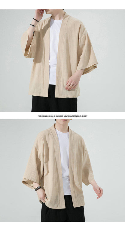 Mens Summer Chinese Style Thin Cotton Linen Sun Protection Retro Jacket