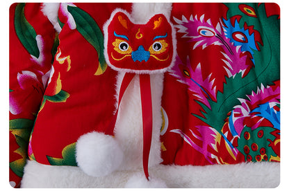 Northeast Floral Girls Padded Jacket Winter Rabbit Ear Four-Piece